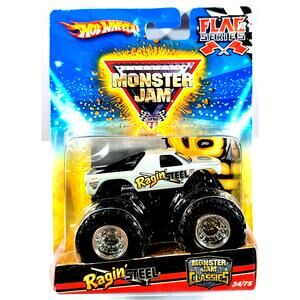 Hot Wheels Monster Jam Flag Series RAGIN' STEEL #34/75, New, See Pics/Descr.